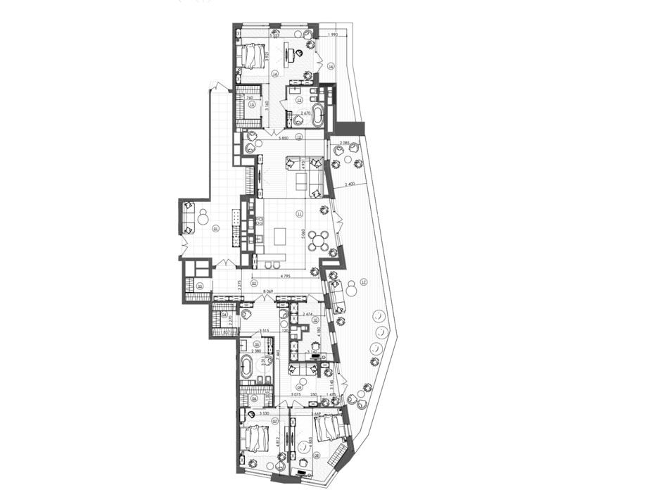 Планировка 3-комнатной квартиры в ЖК Krauss Gallery 229.82 м², фото 215724 Планировка 3-комнатной квартиры в ЖК Krauss Gallery 229.82 м², фото 215724