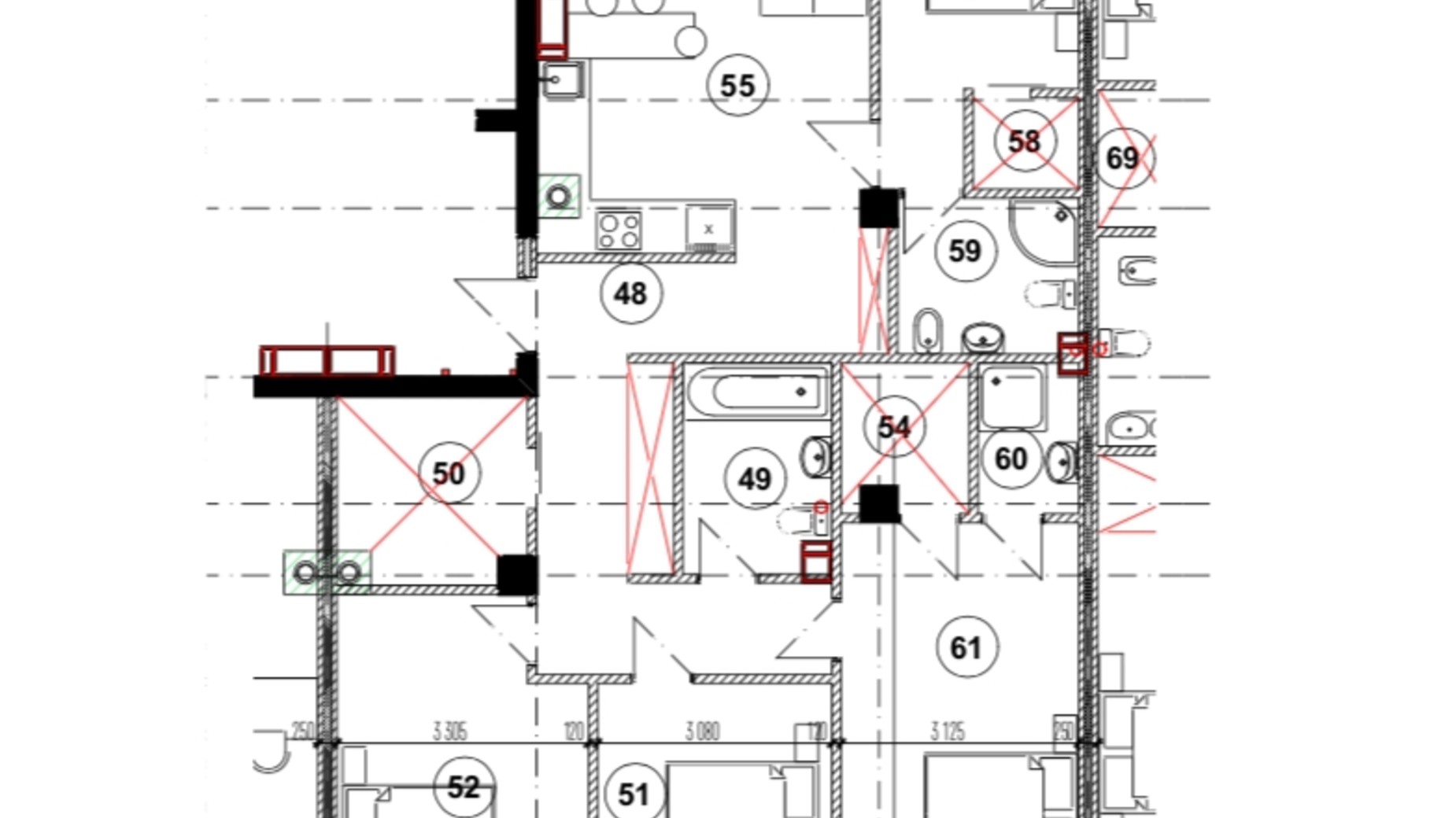 Планировка 4-комнатной квартиры в ЖК Park Residence 121 м², фото 215938