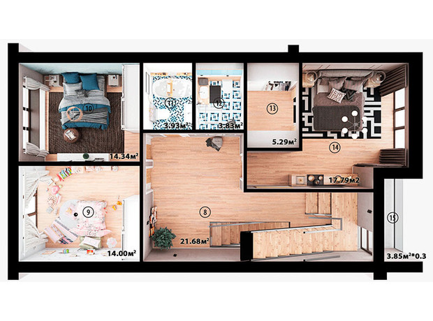 Таунхаус Hygge Home: планировка 6-комнатной квартиры 206 м²