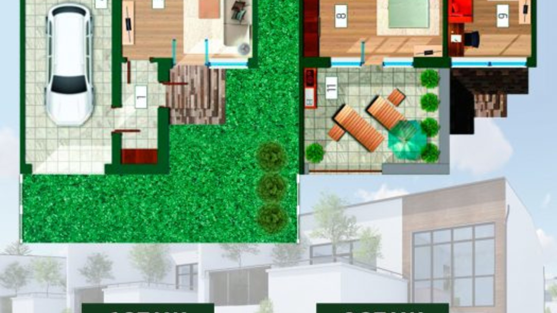 Планування квадрекса в Таунхаус Green Place 140 м², фото 216835