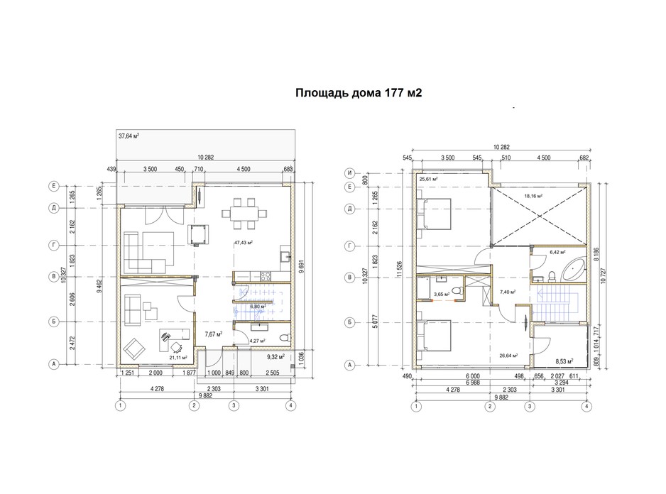 Планировка коттеджа в КГ River Garden 177 м², фото 216959 Планировка коттеджа в КГ River Garden 177 м², фото 216959