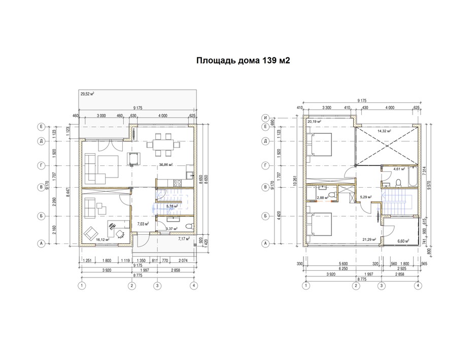 Планировка коттеджа в КГ River Garden 139 м², фото 216960 Планировка коттеджа в КГ River Garden 139 м², фото 216960