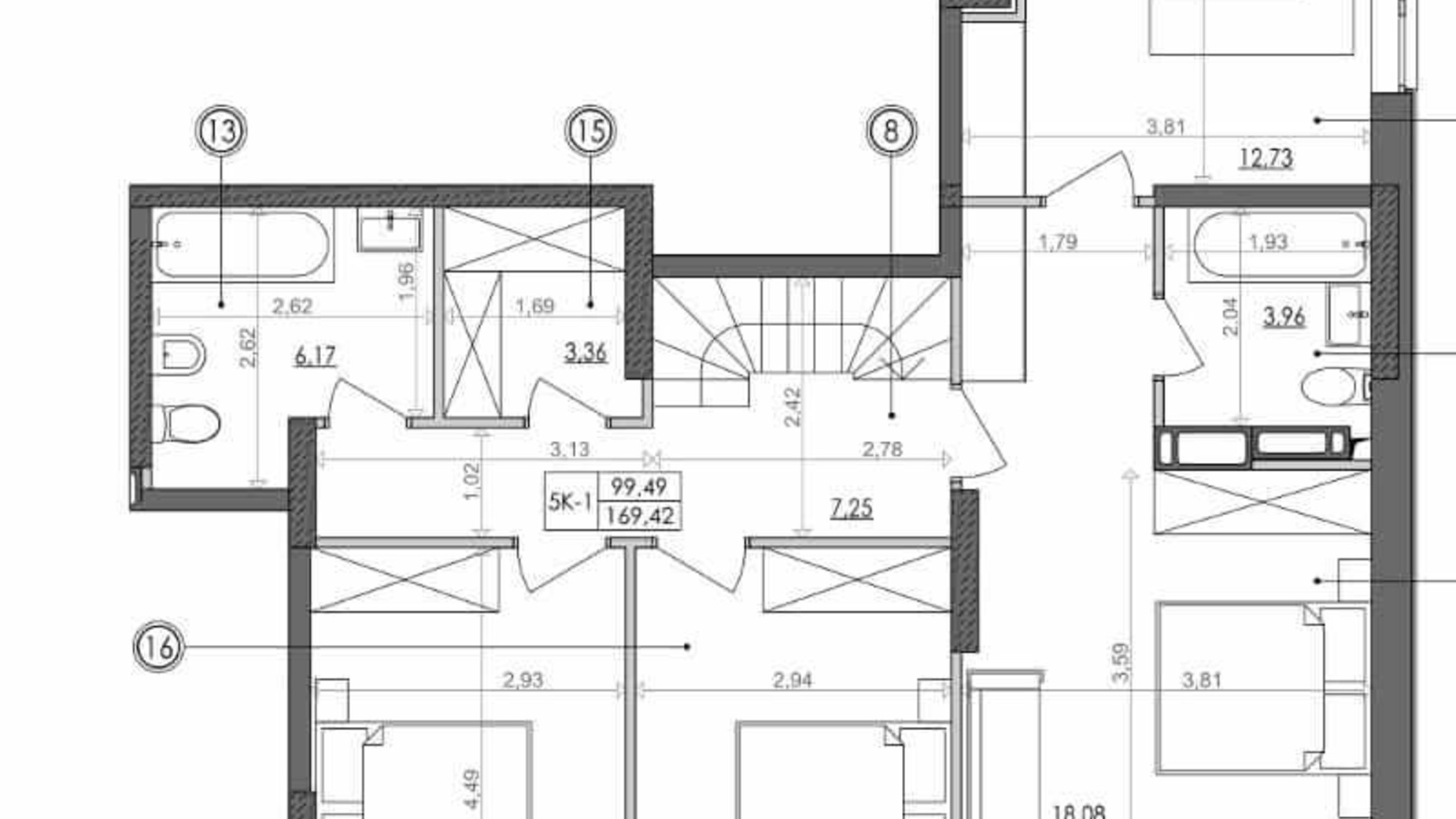 Планування багато­рівневої квартири в ЖК Svitlo Park 168.6 м², фото 217328