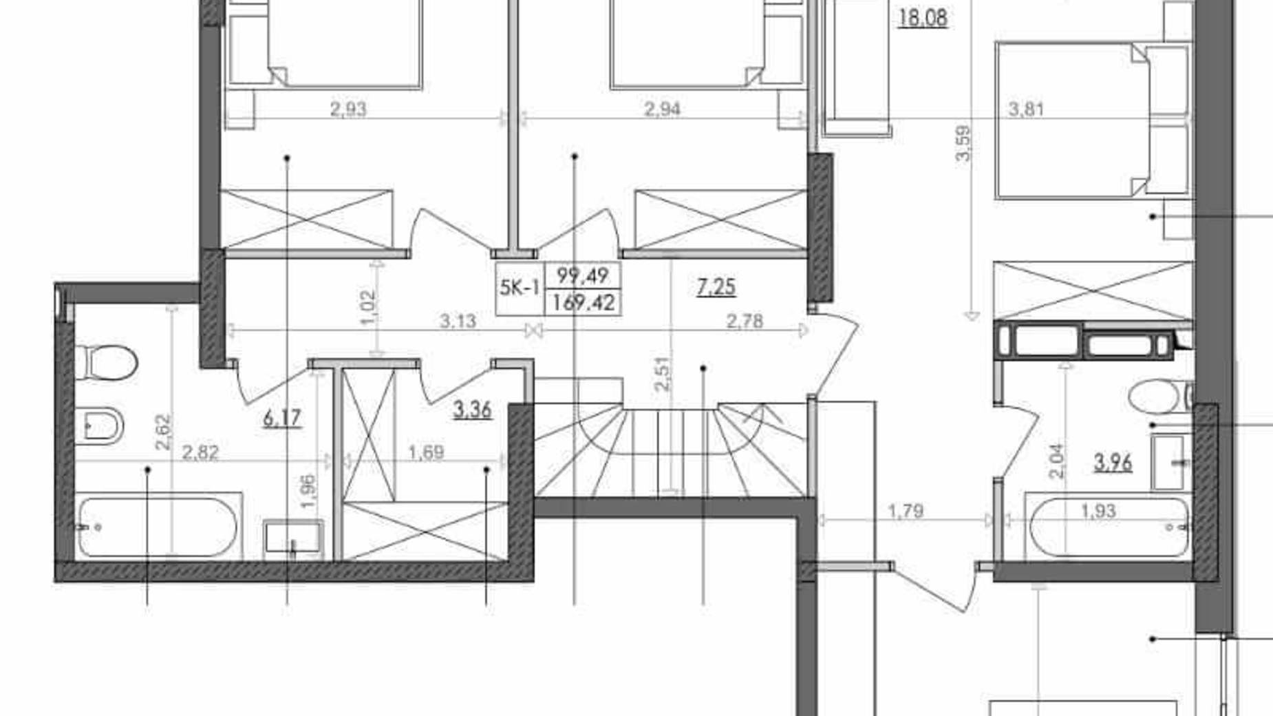 Планування багато­рівневої квартири в ЖК Svitlo Park 167.1 м², фото 217352