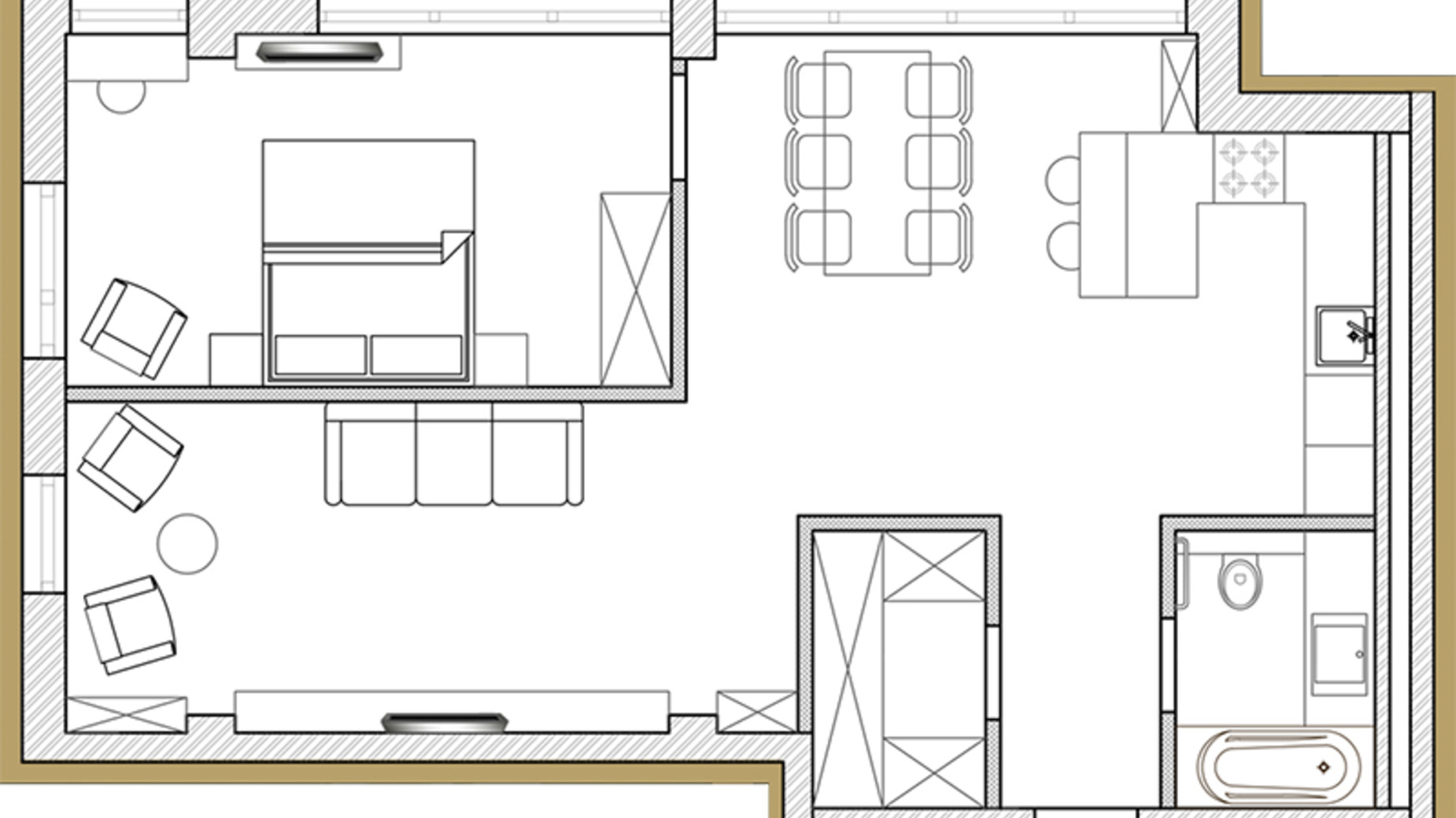 Планировка 2-комнатной квартиры в ЖК Premier Park 67.86 м², фото 217859