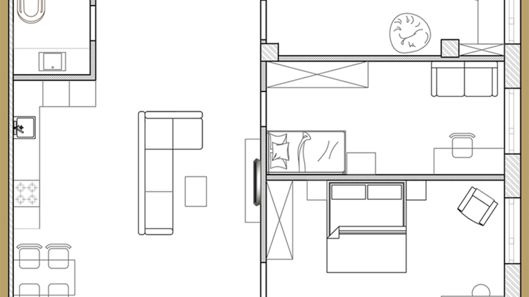 Планировка 3-комнатной квартиры в ЖК Premier Park 103.61 м², фото 217860