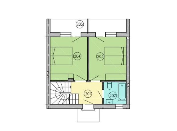 КГ Berega: планировка 2-комнатной квартиры 163 м²