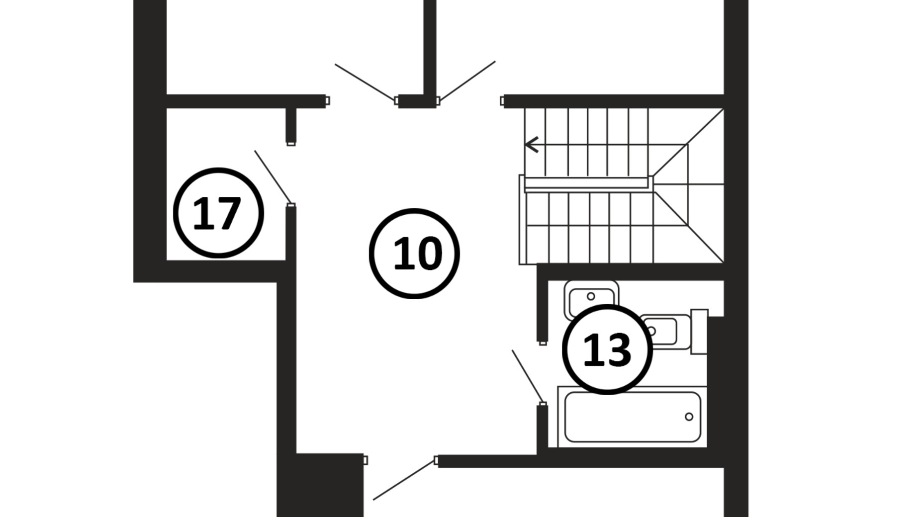 Планировка много­уровневой квартиры в ЖК Национальный 173 м², фото 217968