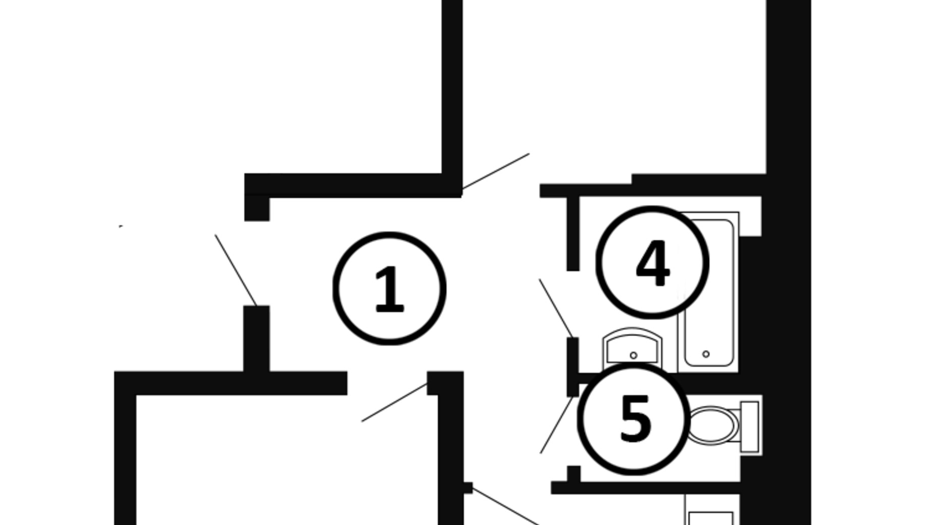 Планировка 2-комнатной квартиры в ЖК Национальный 75 м², фото 217982