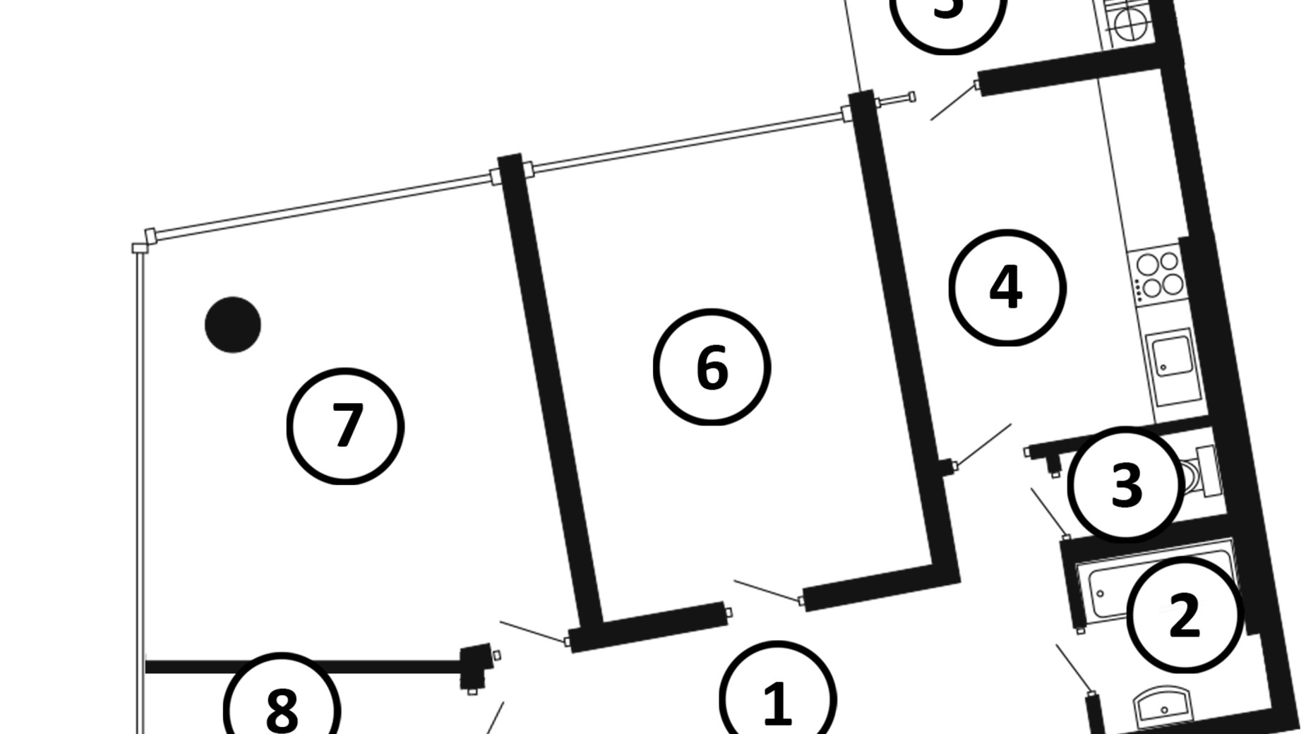 Планировка 2-комнатной квартиры в ЖК Национальный 78 м², фото 217995