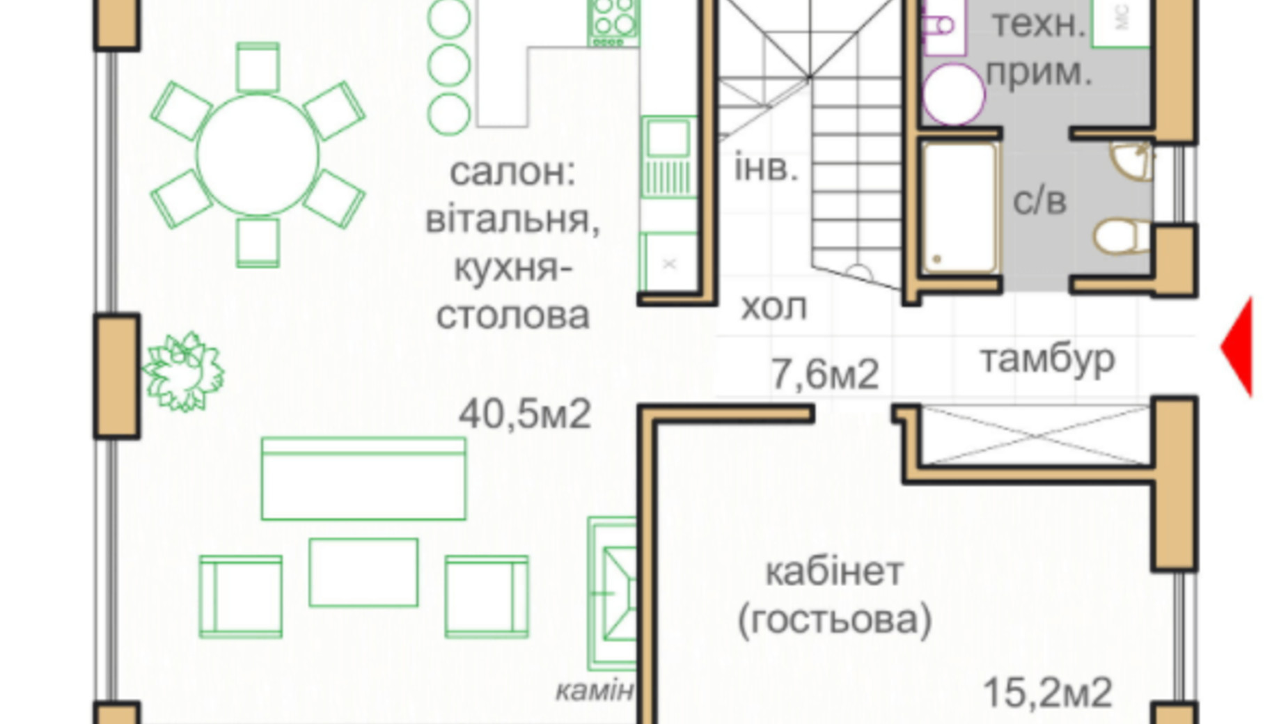 Планировка коттеджа в КГ Oklahoma Cottage Town 142.7 м², фото 218132