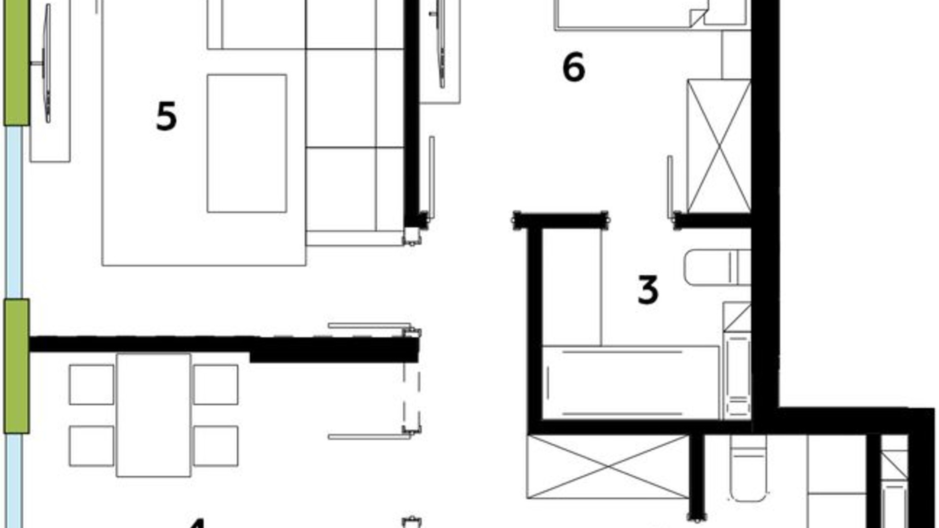 Планировка 1-комнатной квартиры в ЖК Madison Gardens 73.79 м², фото 219150