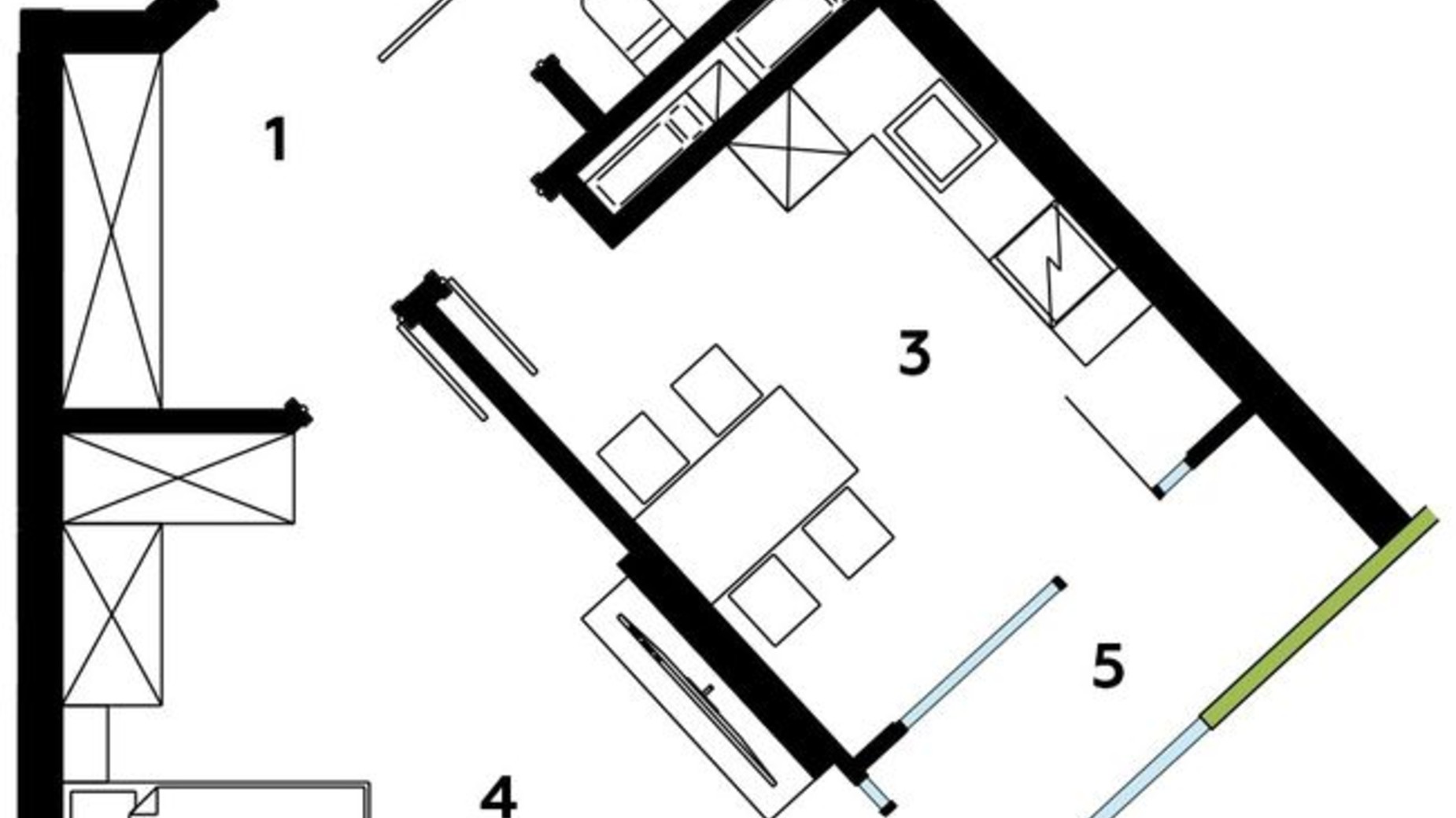 Планировка 1-комнатной квартиры в ЖК Madison Gardens 48.72 м², фото 219156