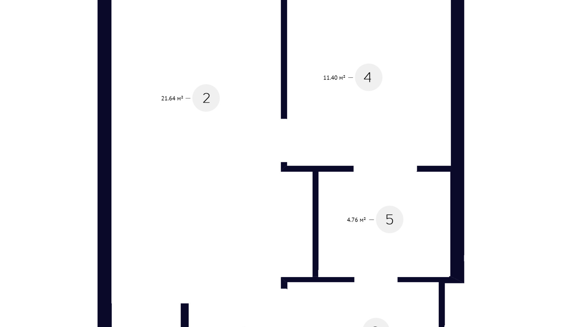 Планування 1-кімнатної квартири в ЖК White Lines 45.65 м², фото 219224