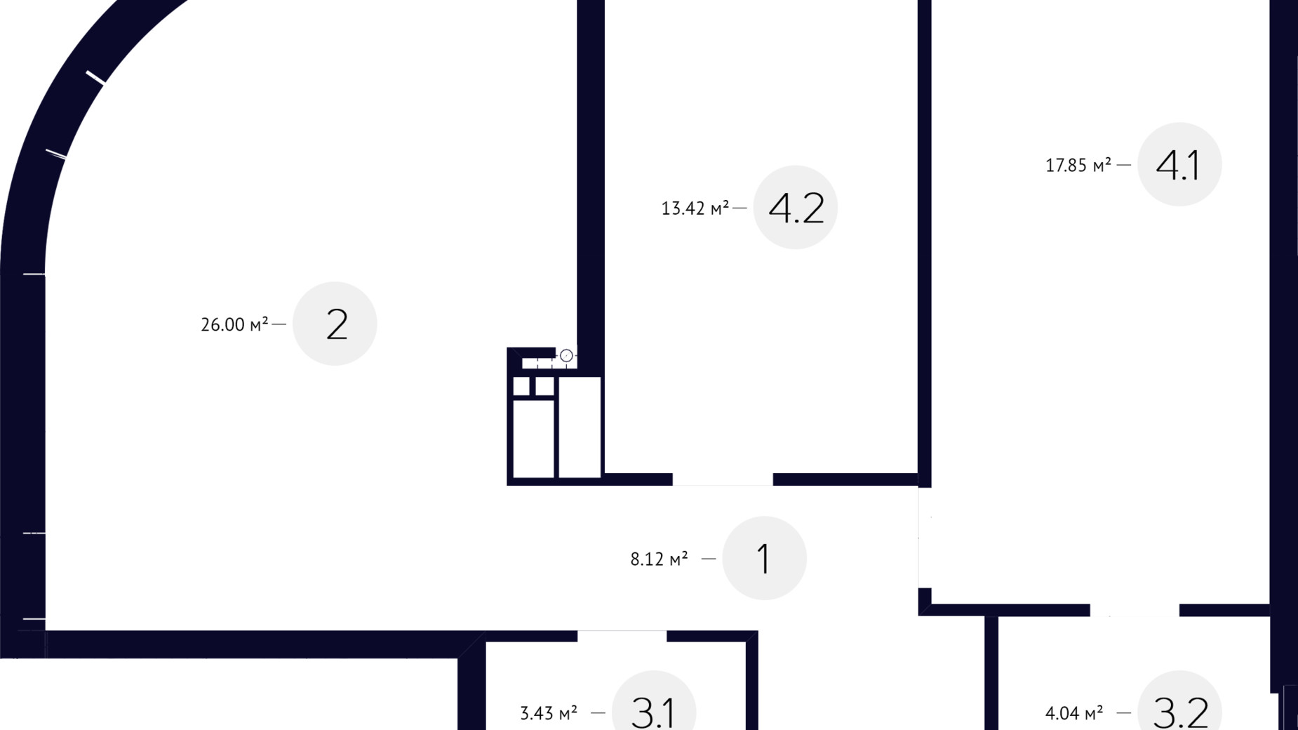 Планировка 2-комнатной квартиры в ЖК White Lines 72.71 м², фото 219237