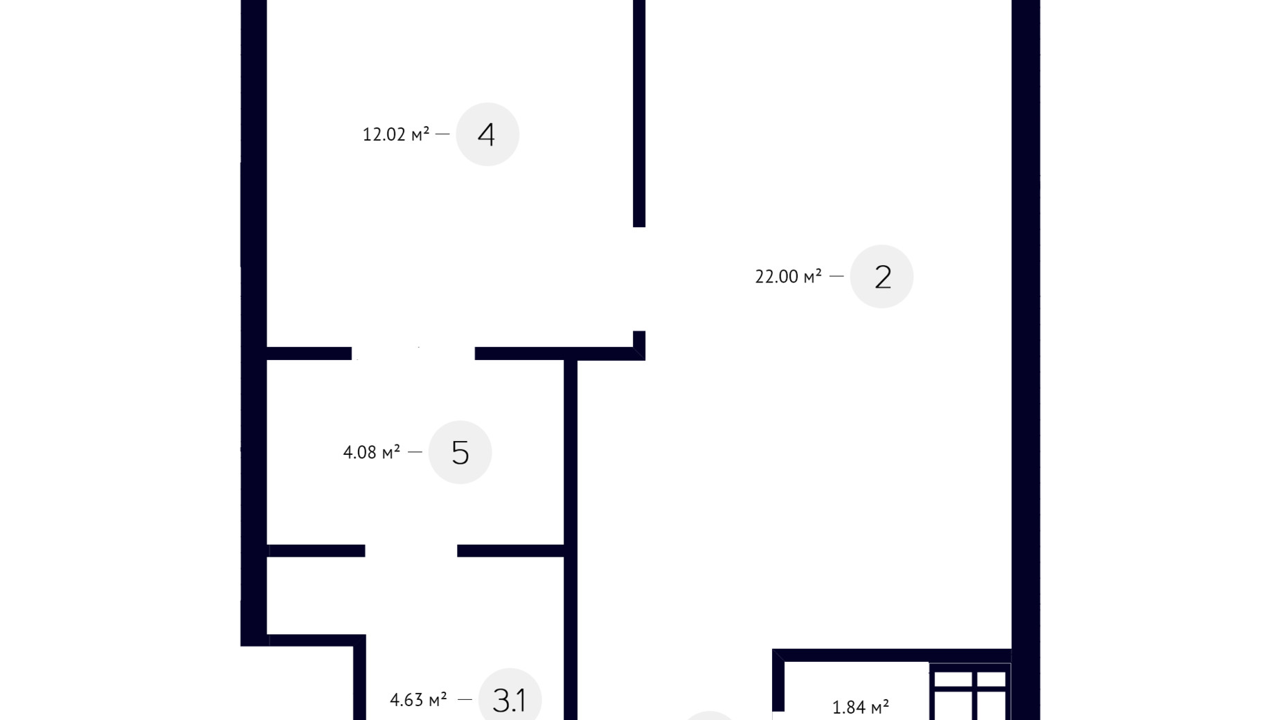 Планировка 1-комнатной квартиры в ЖК White Lines 47.3 м², фото 219270