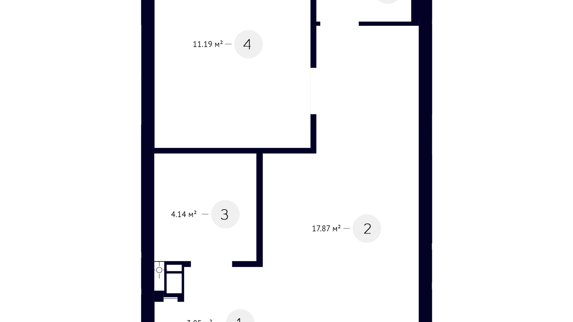 Планування 1-кімнатної квартири в ЖК White Lines 39.25 м², фото 219271