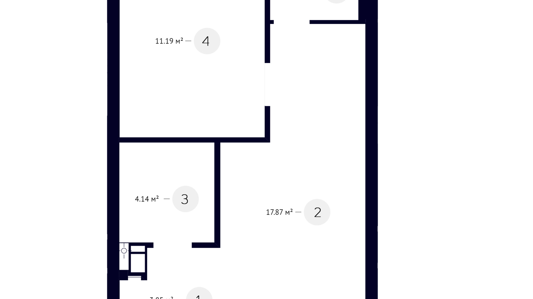 Планування 1-кімнатної квартири в ЖК White Lines 39.25 м², фото 219273