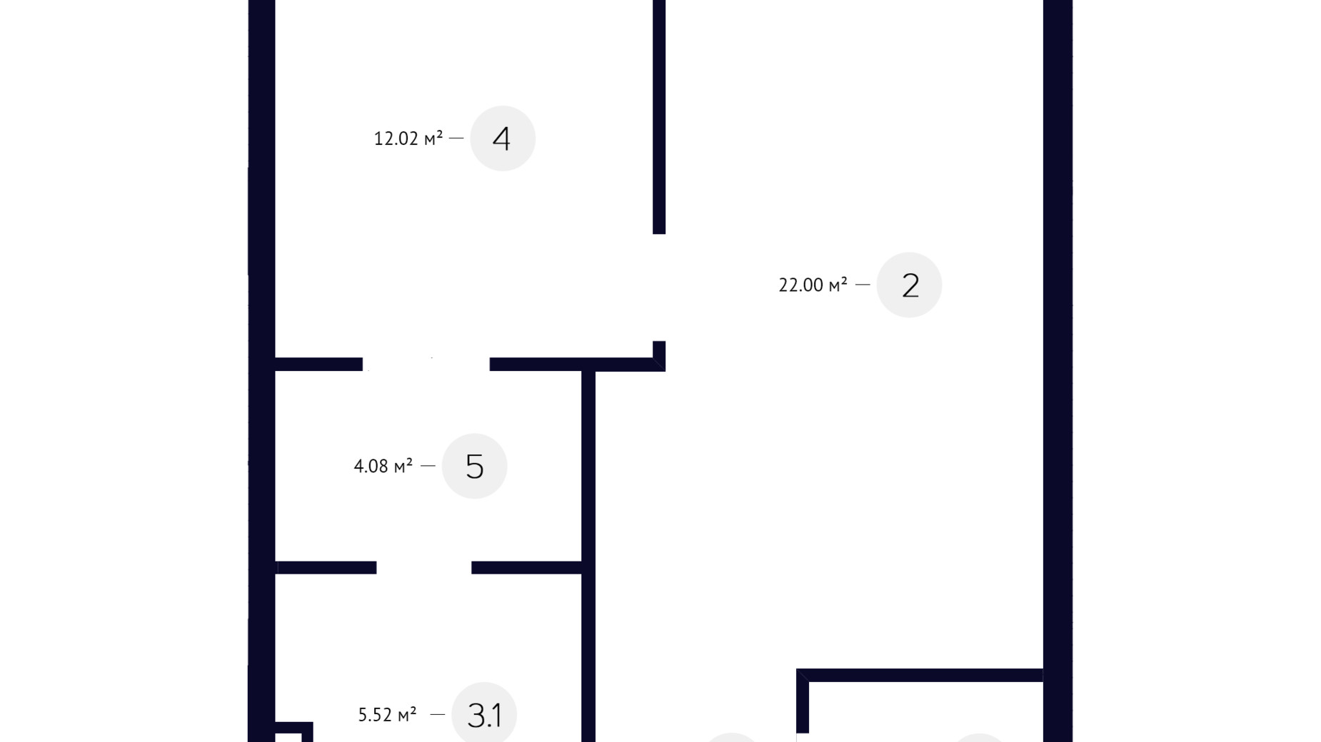 Планування 1-кімнатної квартири в ЖК White Lines 49.34 м², фото 219279