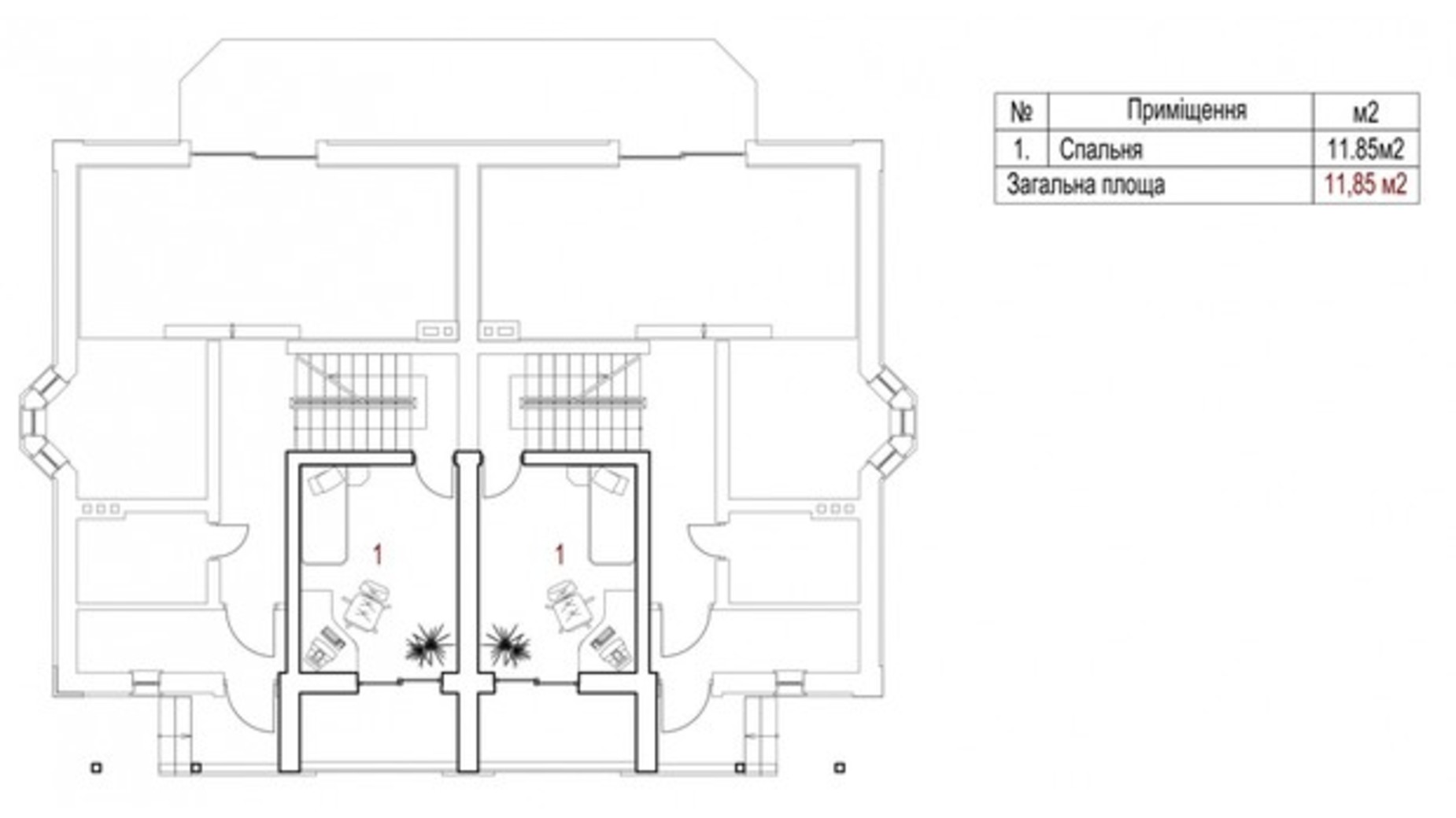 Планировка дуплекса в КГ New Cottage Residence 5 150 м², фото 219976