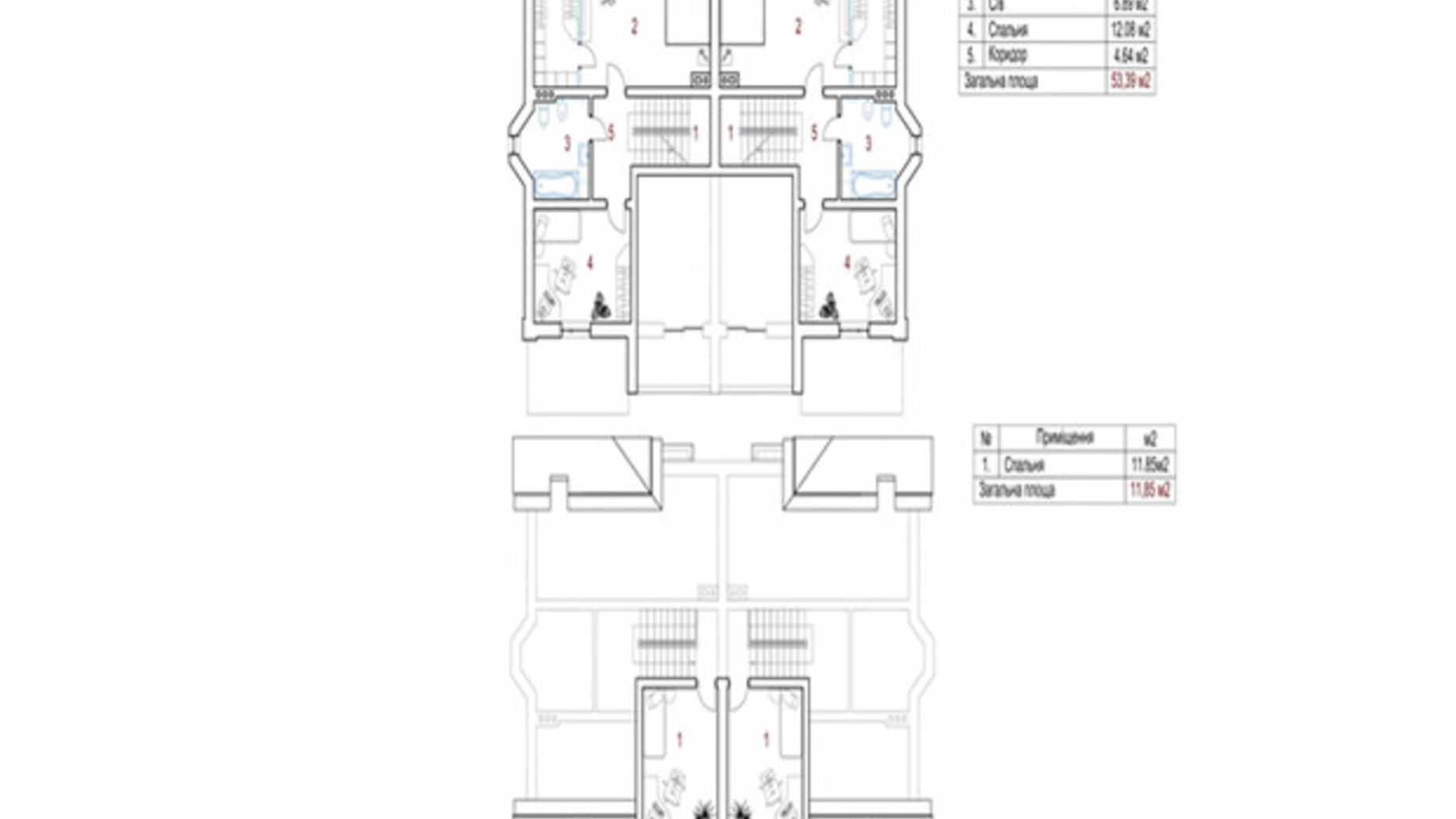 Планировка дуплекса в КГ New Cottage Residence 5 150 м², фото 219978