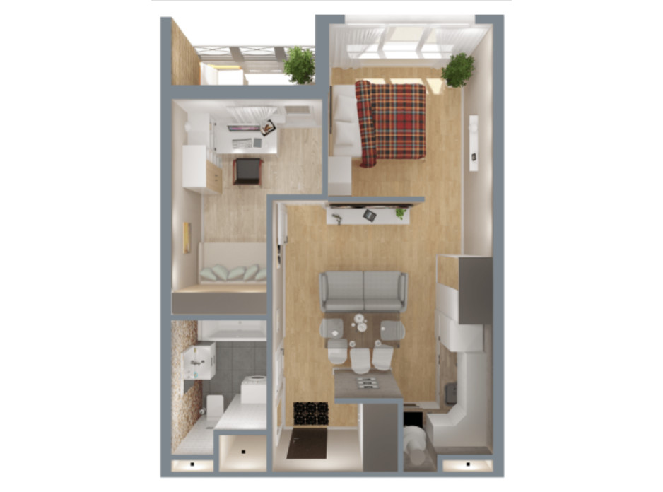Планировка 2-комнатной квартиры в ЖК А12 на Симоненко 47 м², фото 220345 Планировка 2-комнатной квартиры в ЖК А12 на Симоненко 47 м², фото 220345
