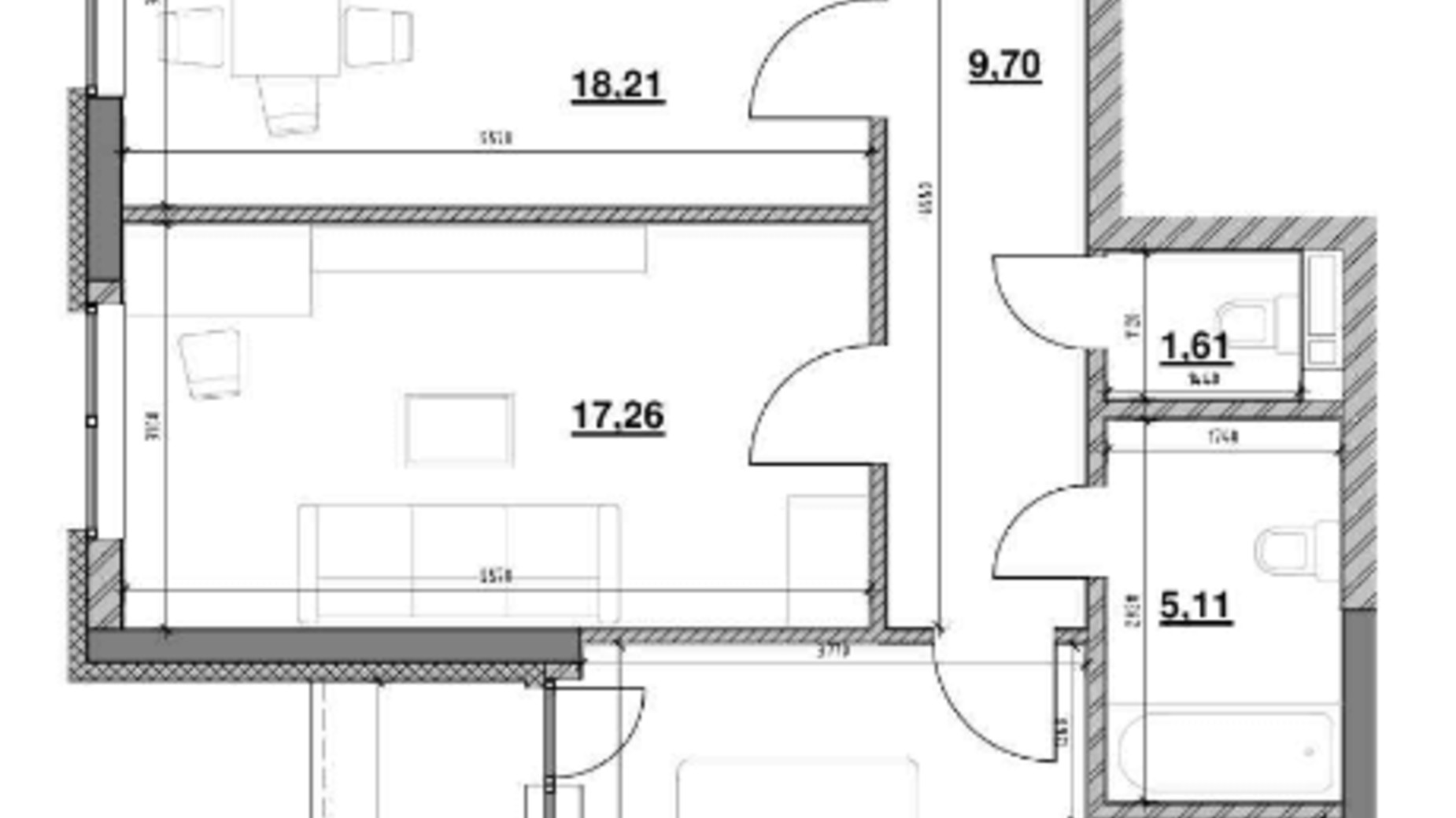 Планировка 2-комнатной квартиры в ЖК Ok'Land 71.37 м², фото 220916