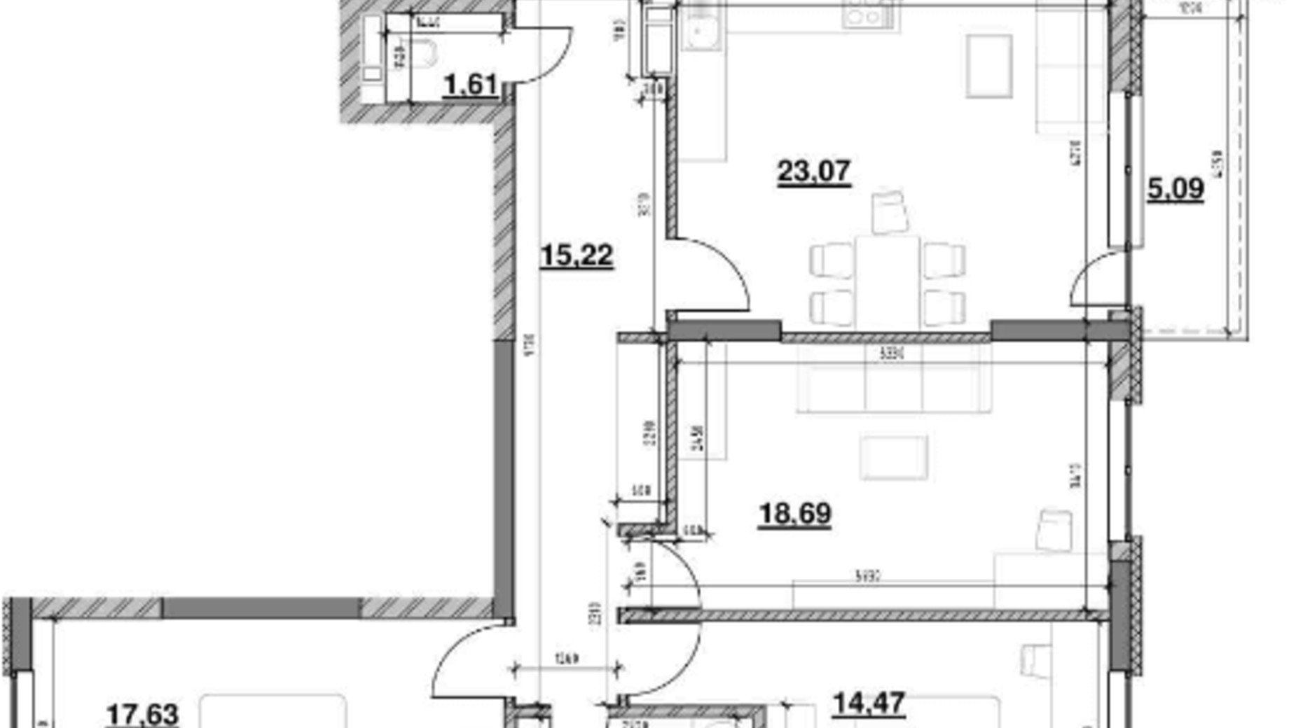 Планировка 3-комнатной квартиры в ЖК Ok'Land 101.99 м², фото 220917