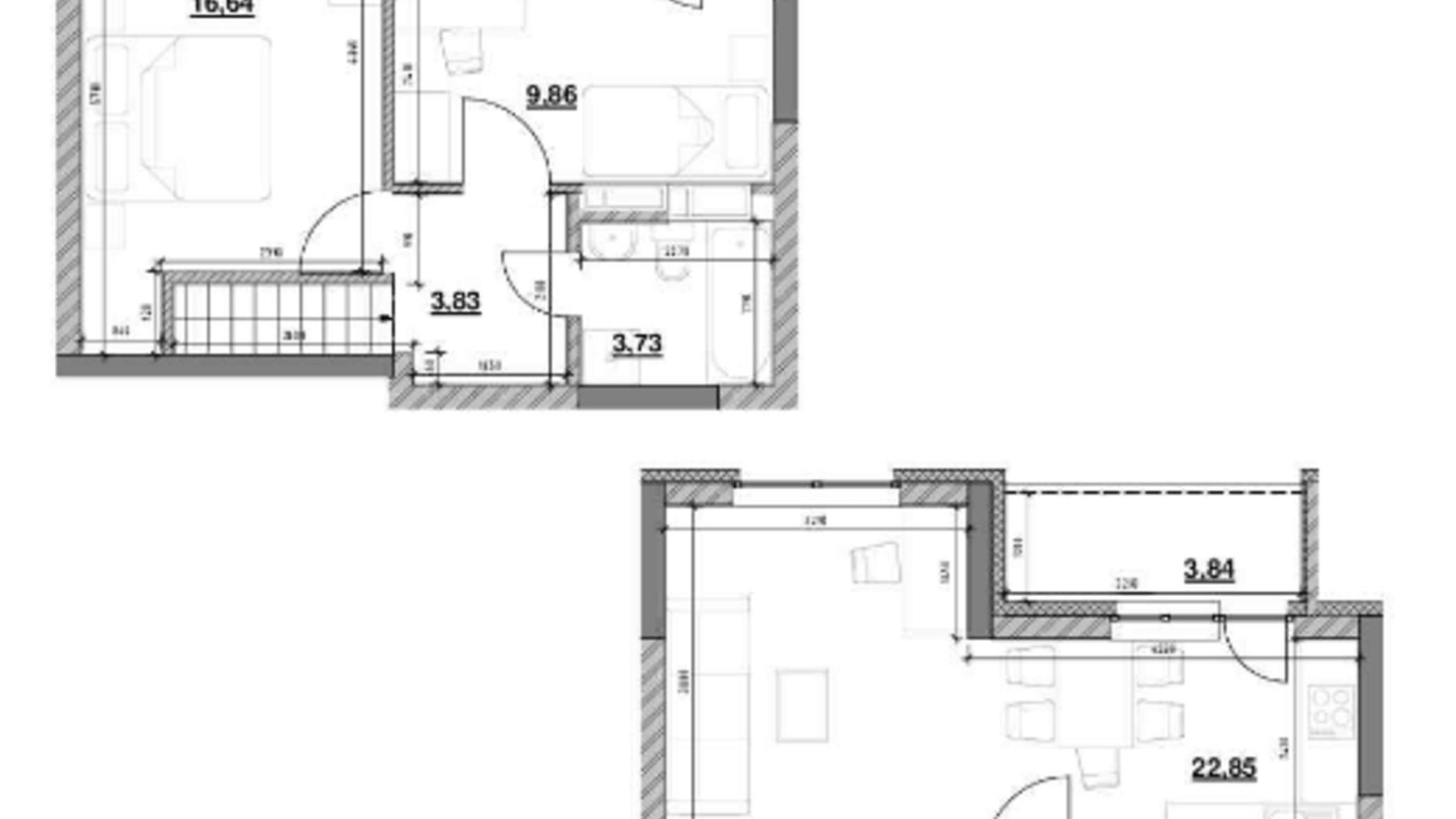 Планування багато­рівневої квартири в ЖК Ok'Land 86.01 м², фото 220923