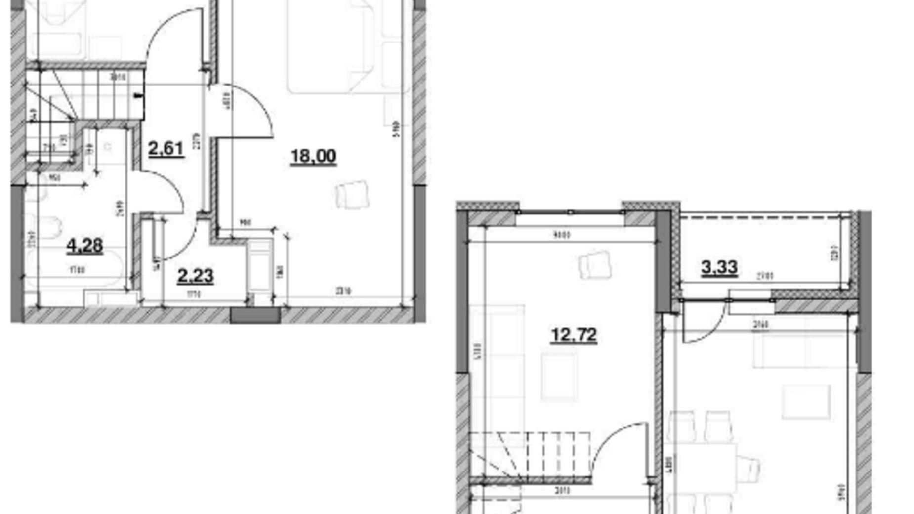 Планировка много­уровневой квартиры в ЖК Ok'Land 83.75 м², фото 220927