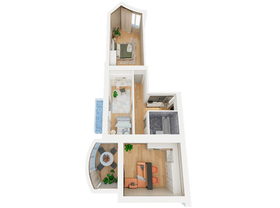 Планировка 2-комнатной квартиры в ЖК Ривьера 98.46 м², фото 221595 Планировка 2-комнатной квартиры в ЖК Ривьера 98.46 м², фото 221595