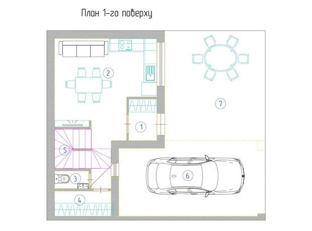 Таунхаусы Первая линия, 31: планировка 3-комнатной квартиры 116.5 м²