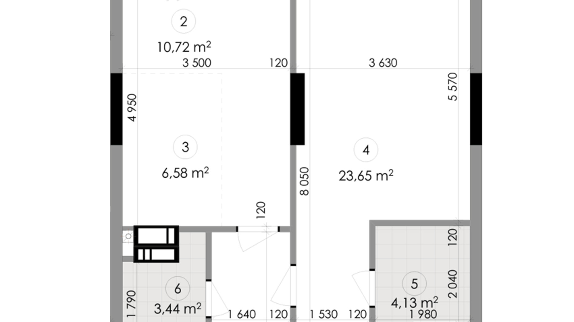 Планування 1-кімнатної квартири в ЖК Подол Град Vintage 60.42 м², фото 222341