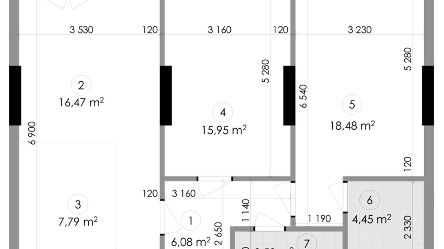 Планування 2-кімнатної квартири в ЖК Подол Град Vintage 74.92 м², фото 222344