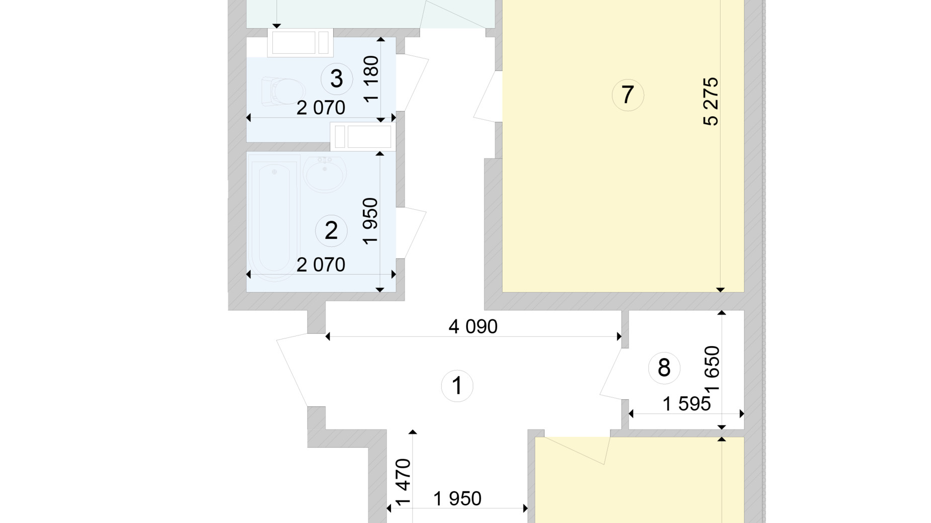 Планування 2-кімнатної квартири в ЖК Голосіївська Долина 67.85 м², фото 222873