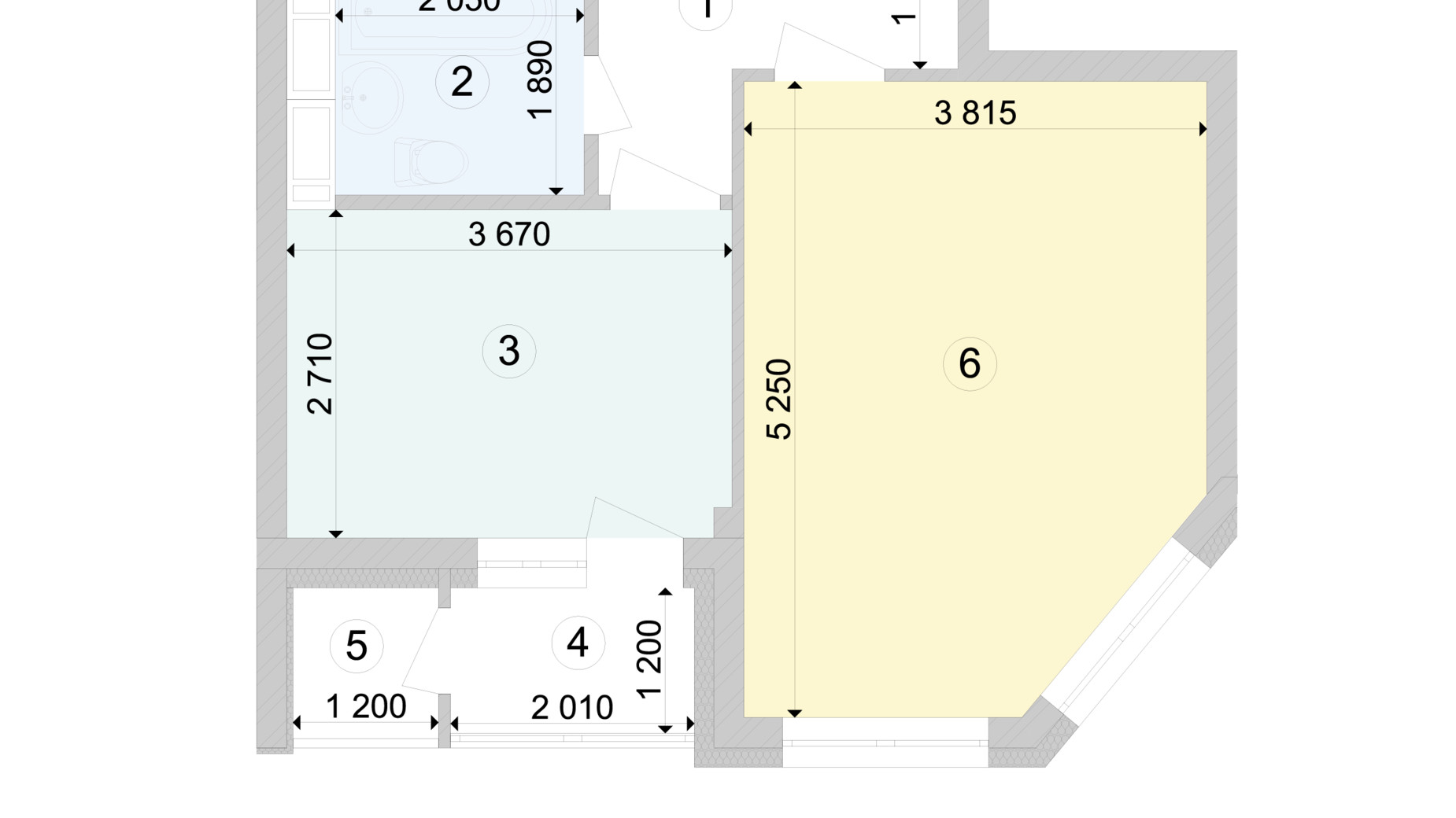 Планування 1-кімнатної квартири в ЖК Голосіївська Долина 39.97 м², фото 222876