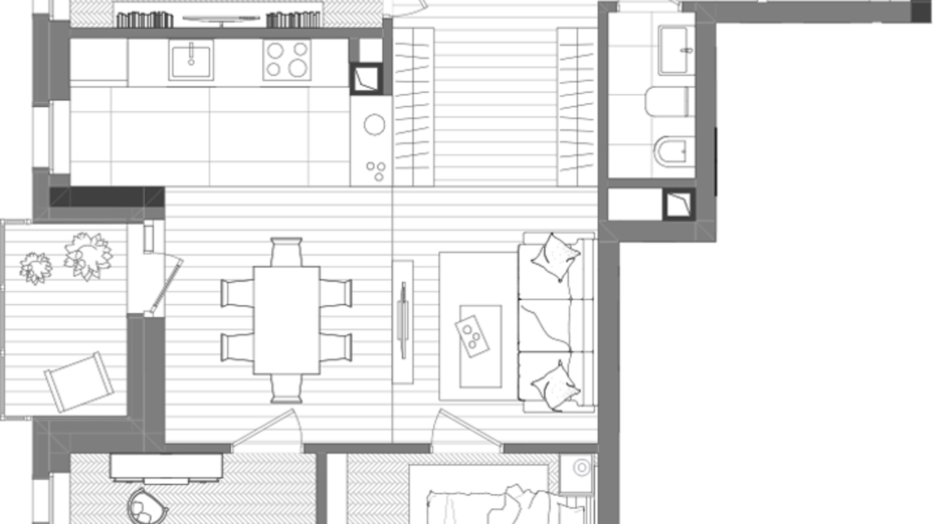 Планування 3-кімнатної квартири в ЖК Creator City 84.66 м², фото 223474