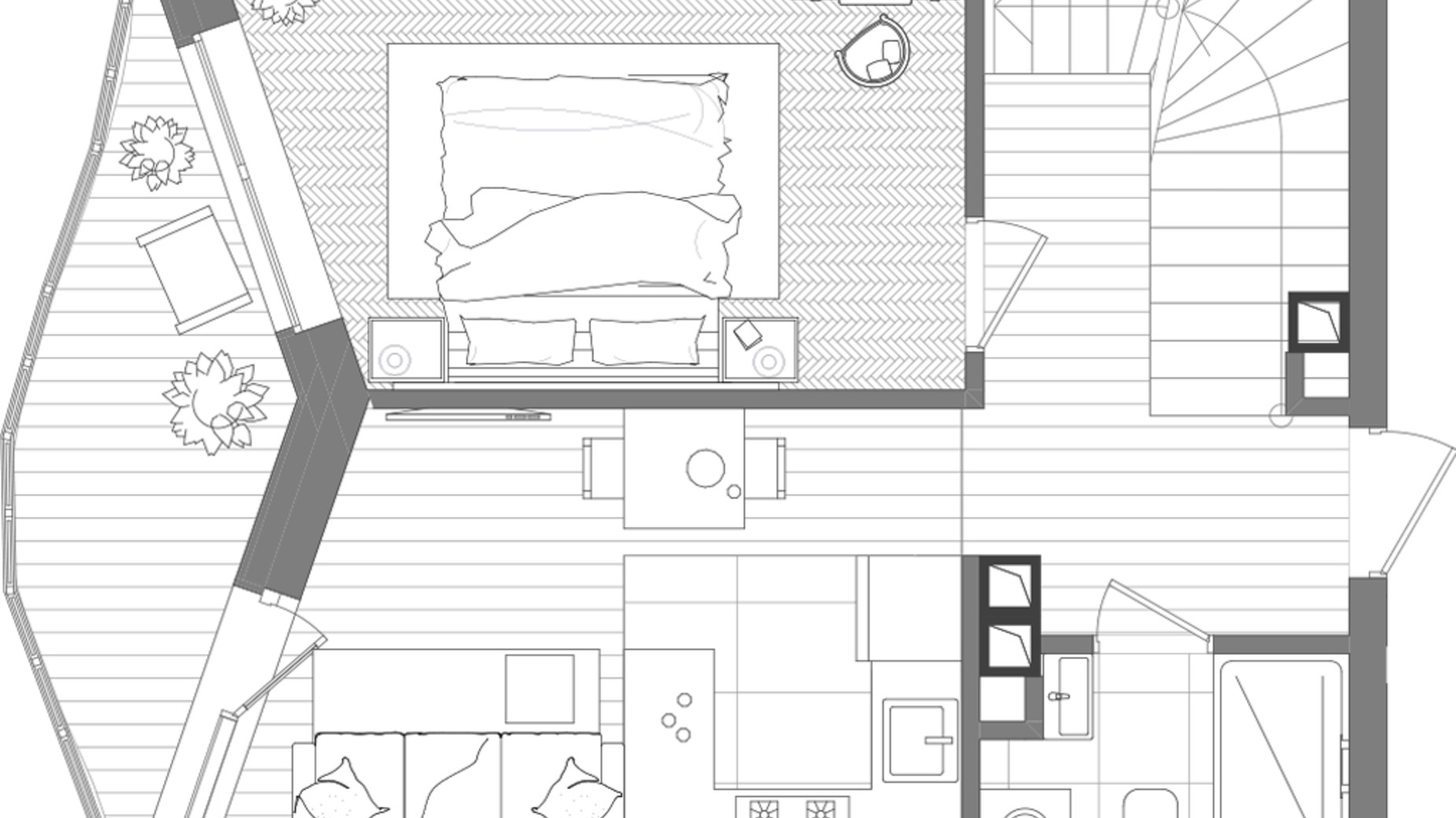 Планировка много­уровневой квартиры в ЖК Creator City 86.41 м², фото 223478