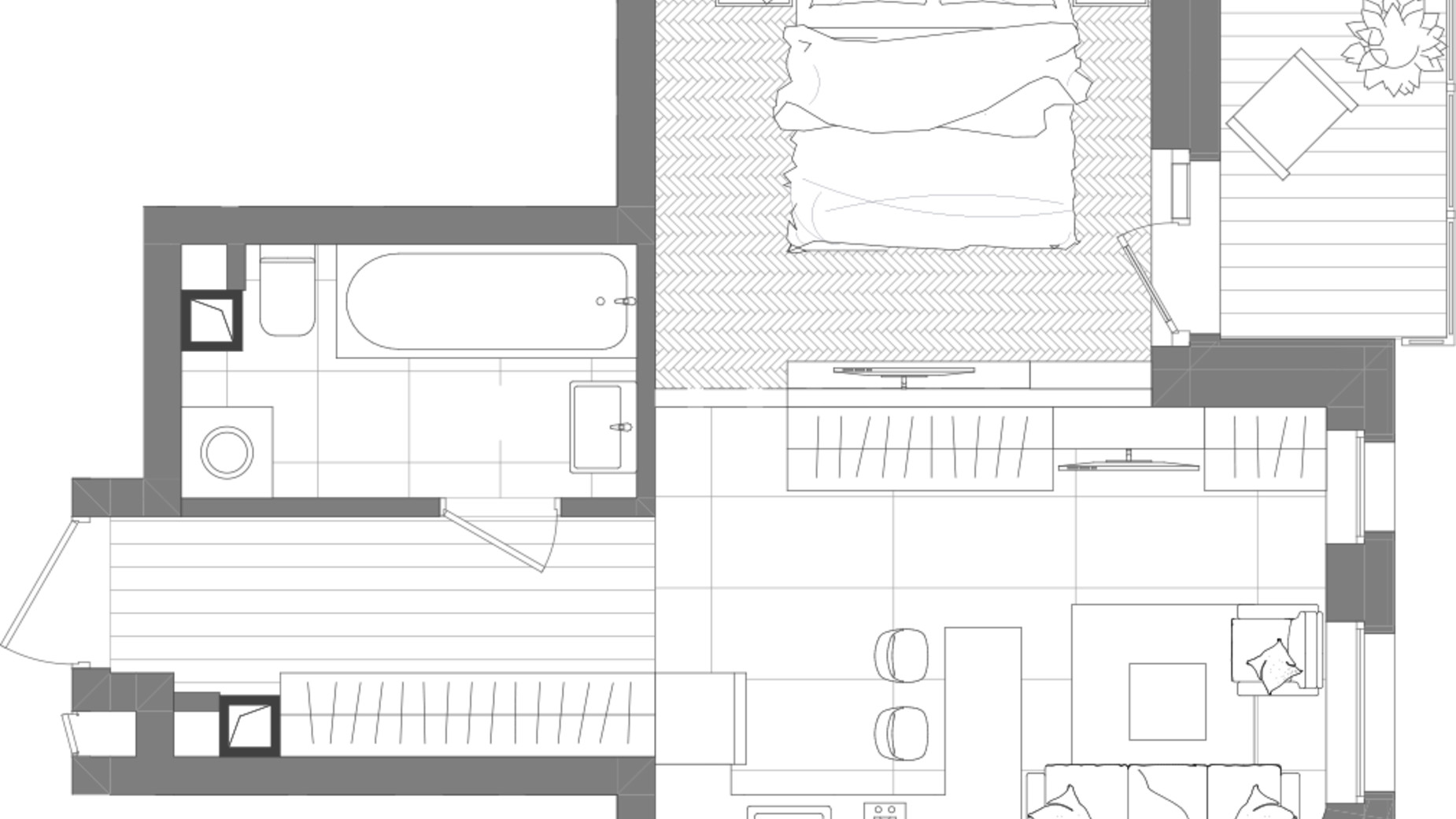 Планировка 1-комнатной квартиры в ЖК Creator City 35.65 м², фото 223495