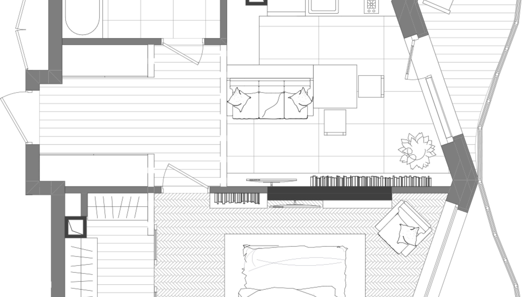 Планування 1-кімнатної квартири в ЖК Creator City 48.21 м², фото 223498