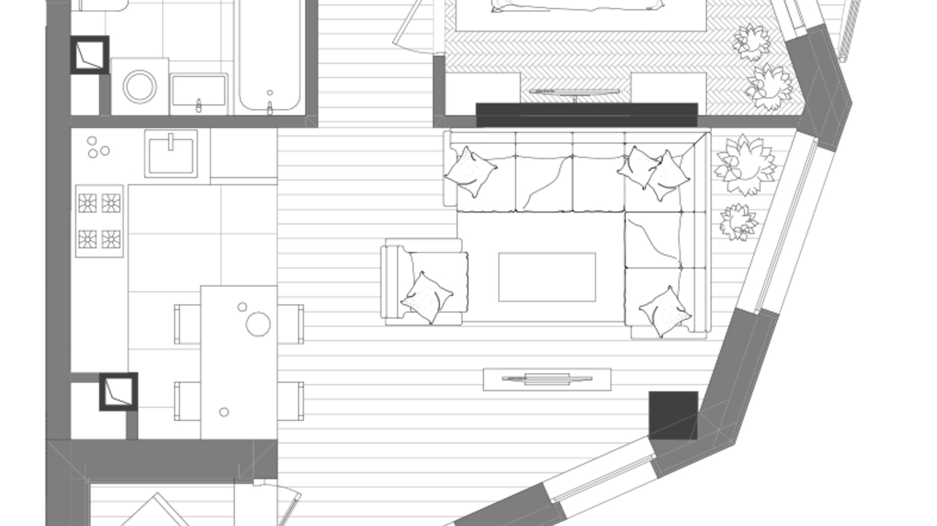 Планировка 1-комнатной квартиры в ЖК Creator City 49.2 м², фото 223571