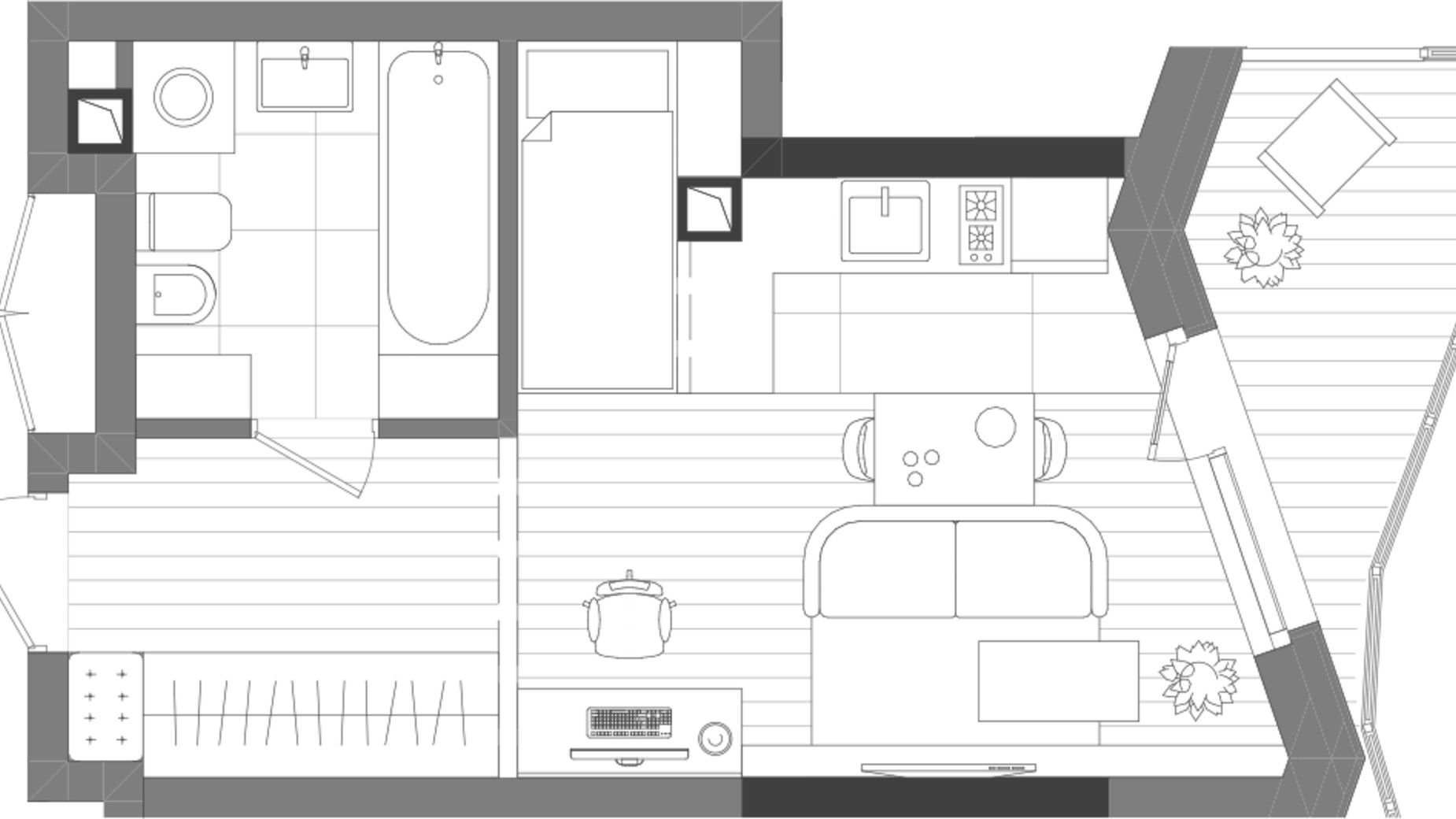 Планування 1-кімнатної квартири в ЖК Creator City 29.97 м², фото 223572