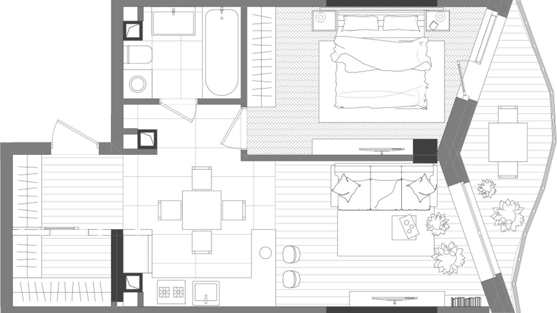 Планировка 1-комнатной квартиры в ЖК Creator City 49.96 м², фото 223577