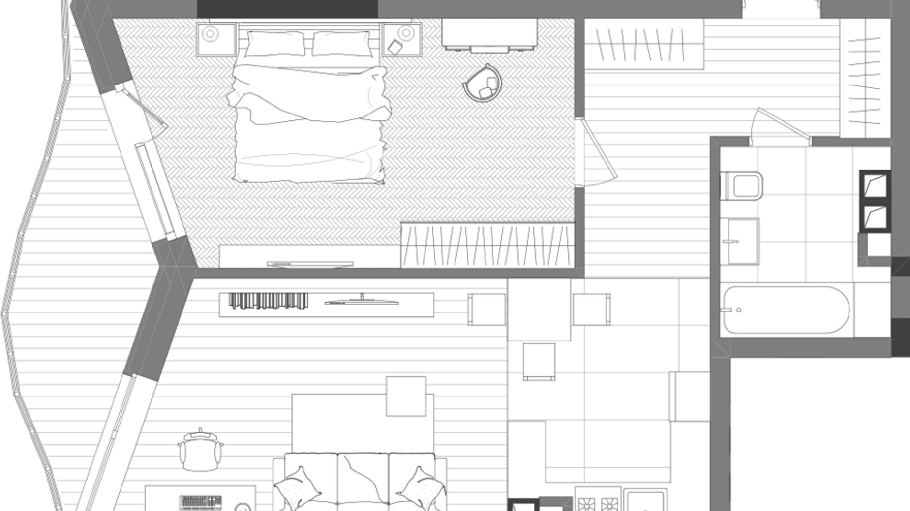 Планировка 1-комнатной квартиры в ЖК Creator City 54.55 м², фото 223579