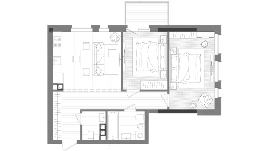 Планировка 2-комнатной квартиры в ЖК Creator City 66.72 м², фото 223583
