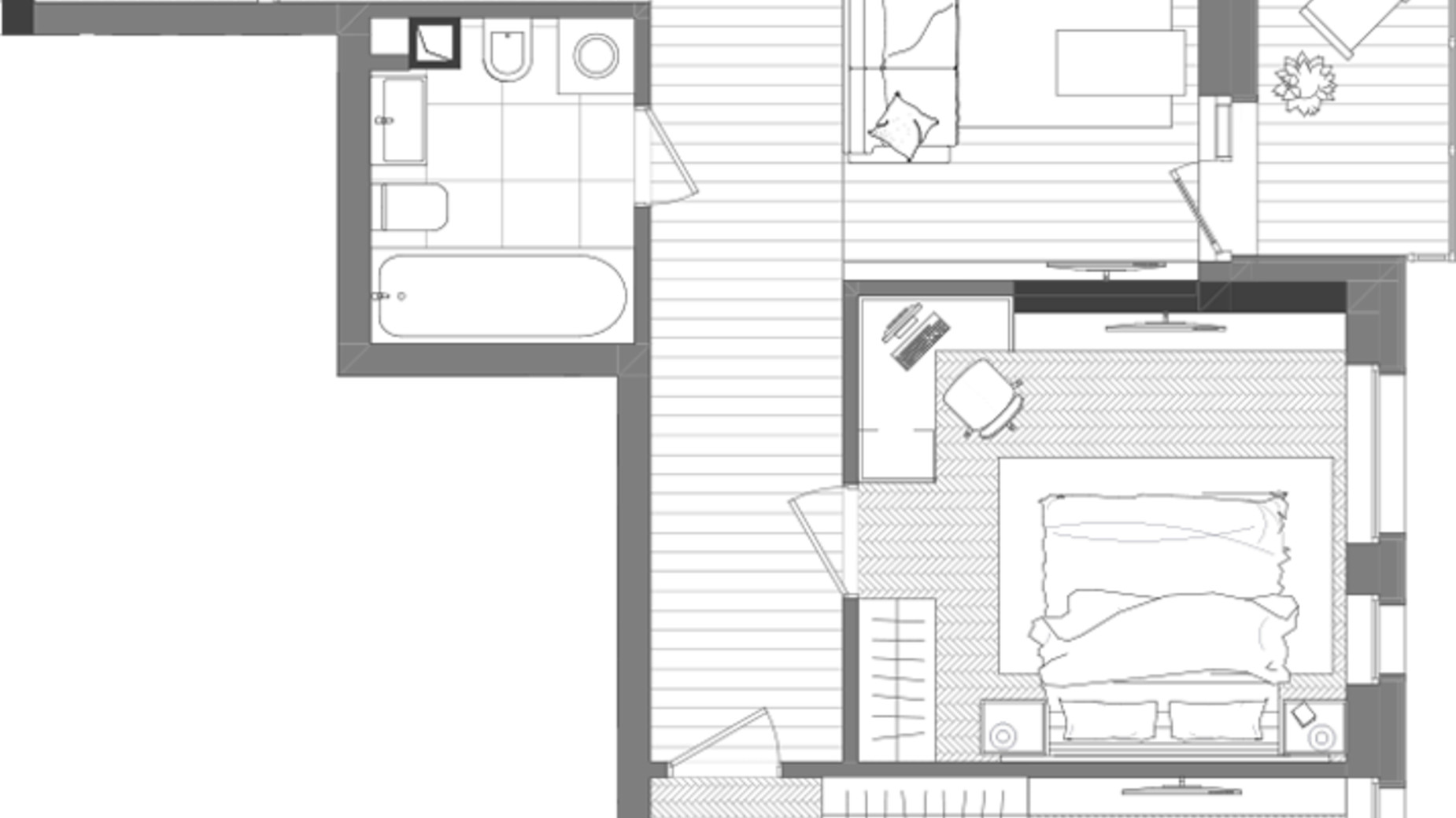 Планування 2-кімнатної квартири в ЖК Creator City 79.74 м², фото 223584