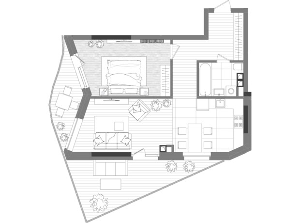 ЖК Creator City: планування 2-кімнатної квартири 67.62 м² ЖК Creator City: планування 2-кімнатної квартири 67.62 м²