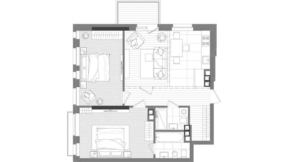 Планировка 3-комнатной квартиры в ЖК Creator City 75.32 м², фото 223603