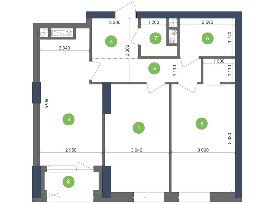 Планування 2-кімнатної квартири в ЖК «Метрополіс» 67.98 м², фото 223699 Планування 2-кімнатної квартири в ЖК «Метрополіс» 67.98 м², фото 223699