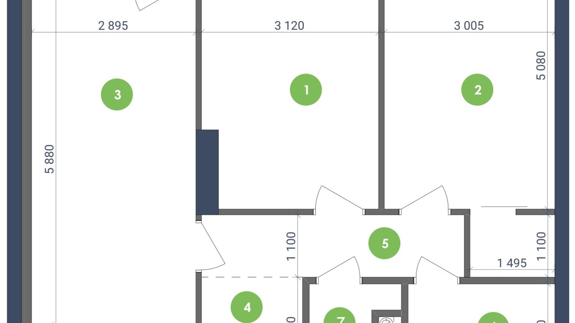 Планування 2-кімнатної квартири в ЖК Метрополіс 67.88 м², фото 223701